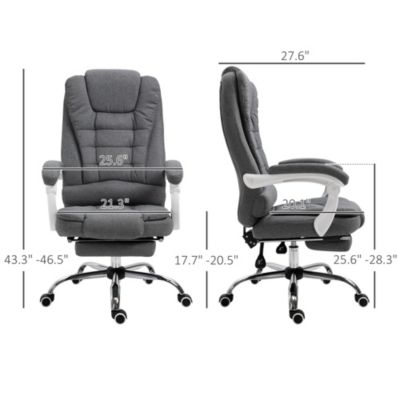 Executive Office Chair with Footrest, Linen-Fabric Computer Chair