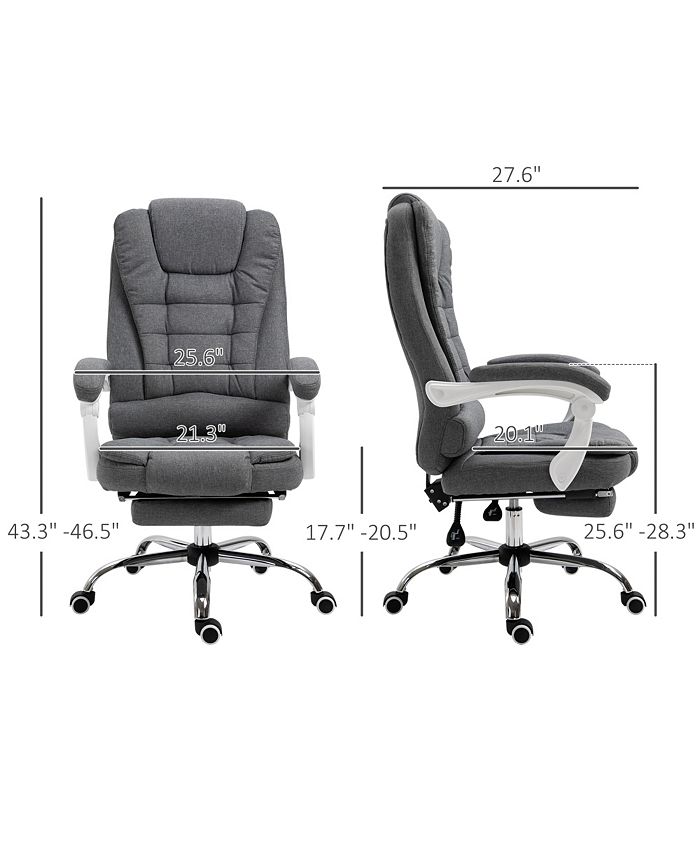 Vinsetto HighBack Executive Office Chair with Footrest, LinenFabric
