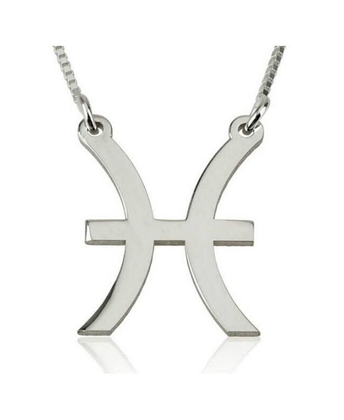 Pisces Zodiac Necklace – 925 Sterling Silver With CZ Disc, Constellation Design, Gift Box Included