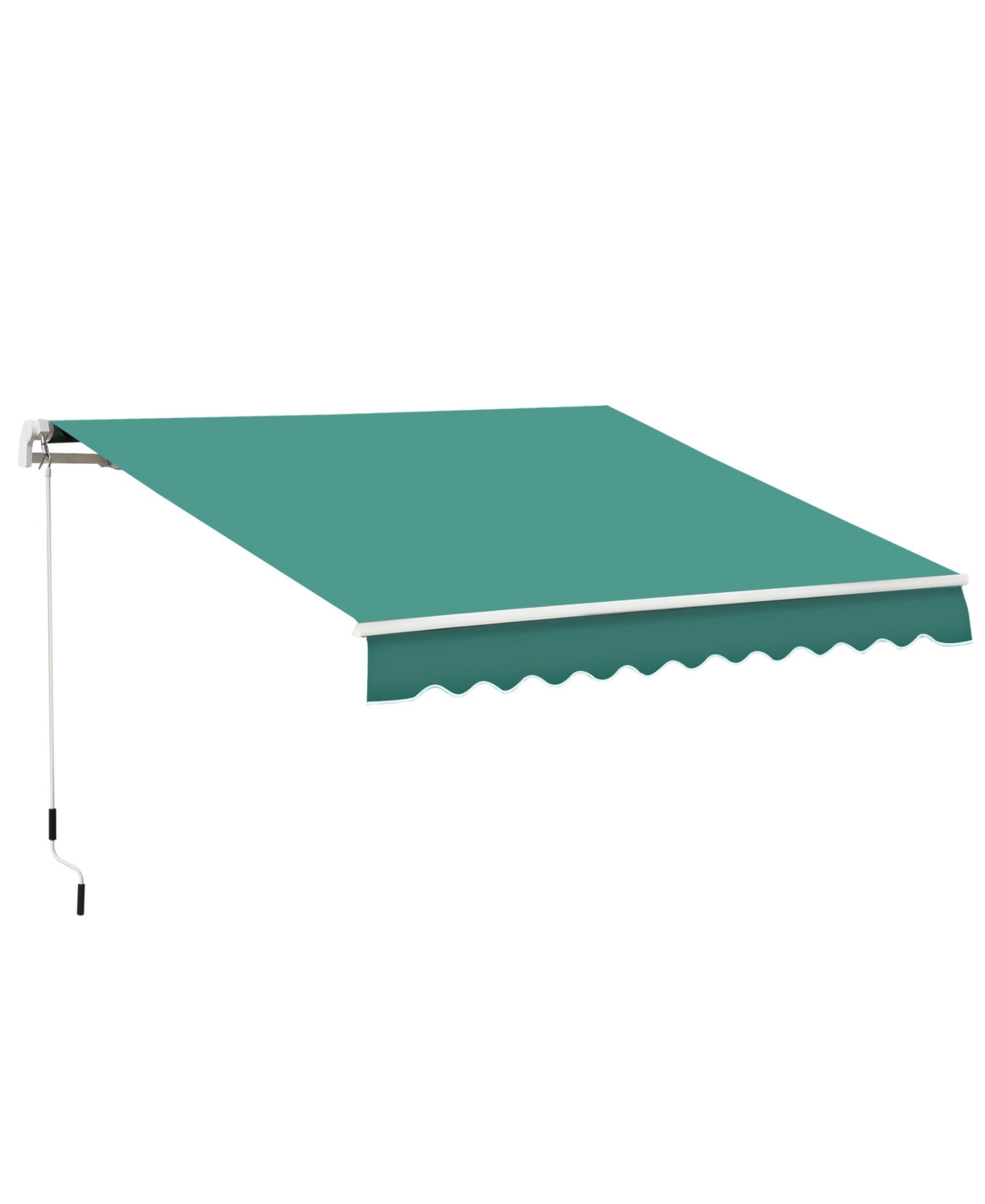 13' x 8' Retractable Awning, Patio Awnings, Sunshade Shelter with Manual Crank Handle, 280g/m&#xB2; Uv & Water-Resistant Fabric and Aluminum