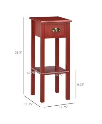 2-Tier Side Table with Drawer Shelf, End Table