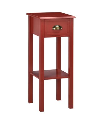 2-Tier Side Table with Drawer Shelf, End Table