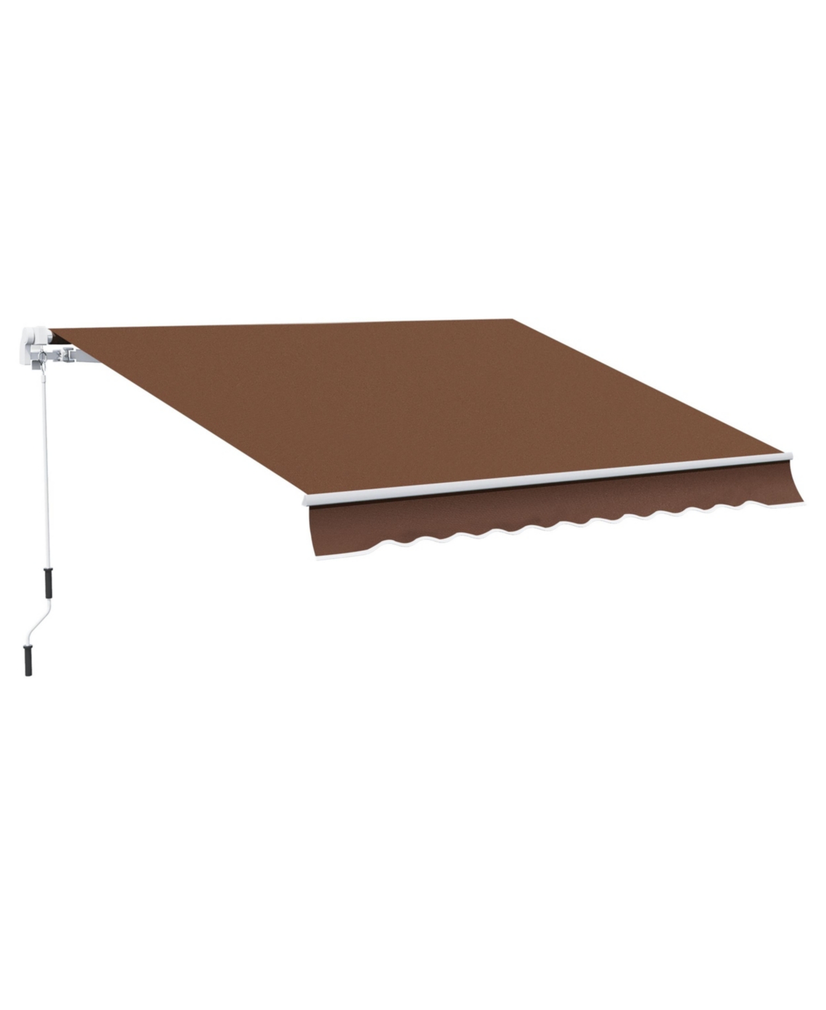 12' x 10' Retractable Awning Patio Awnings Sun Shade Shelter with Manual Crank Handle, 280g/m&#xB2; Uv & Water-Resistant Fabric and Aluminum