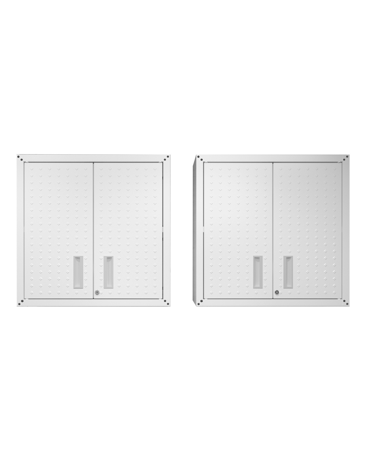 Manhattan Comfort Set Of 2 Fortress Floating Garage Cabinet In White