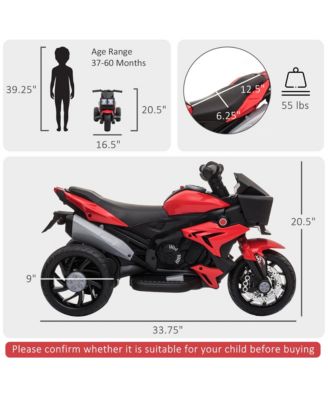 3-Wheel Kids Ride On Motorcycle W/ High-Traction Wheels,