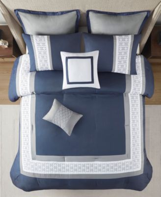 Powell Embroidered 8 Piece Comforter Set, California King