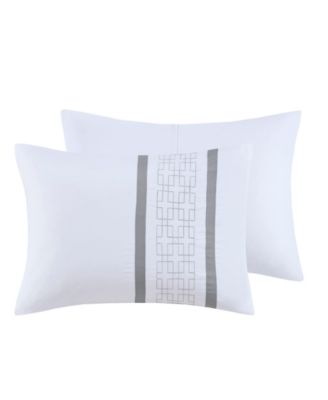 Powell Embroidered 8 Piece Comforter Set, Queen