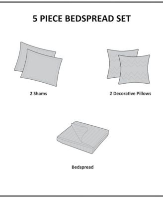 Adeline Paisley Reversible Jacquard 5-Pc. Bedspread Set, Queen