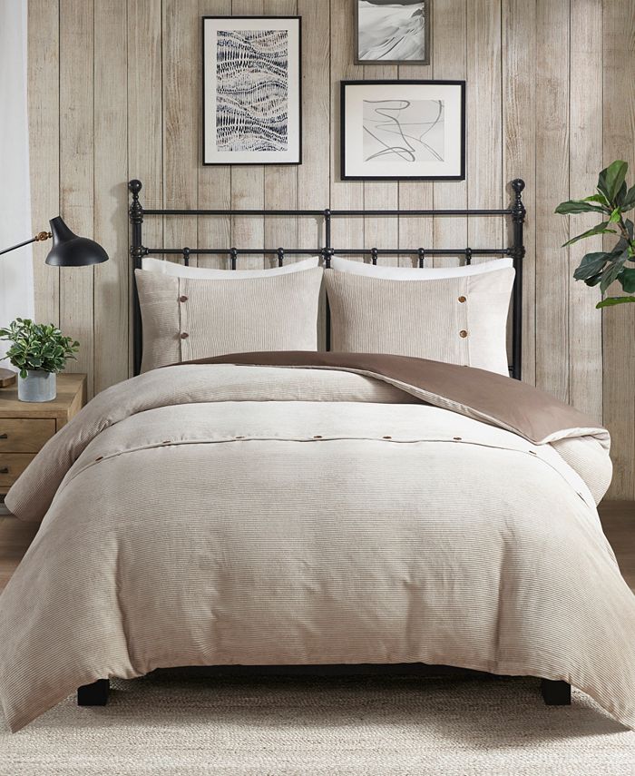 Madison Park Andes 3 Piece Corduroy Duvet Cover Set, King/California