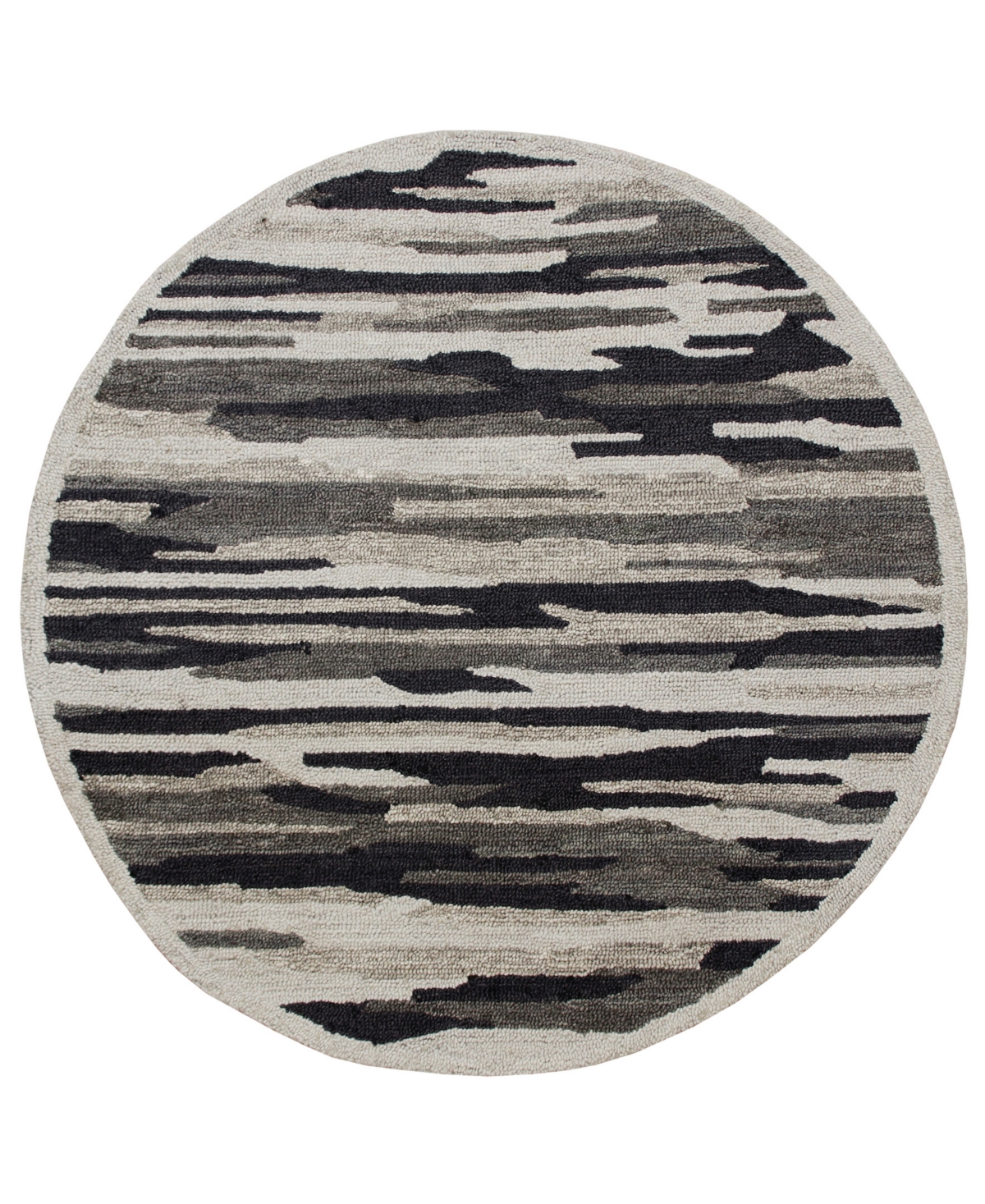 Lr Home Sweet SINUO54122 6' x 6' Round Area Rug - Black, Gray