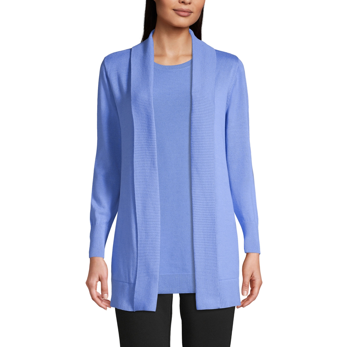 Women's Cotton Modal Shawl Collar Cardigan Sweater - True blue