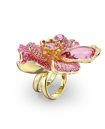 Swarovski Crystal Flower Pink Florere Cocktail Ring - Macy's