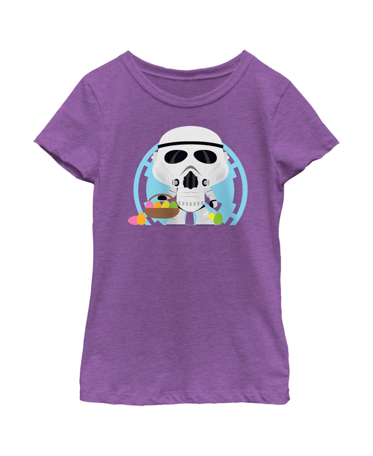 Disney Lucasfilm Kids' Girl's Star Wars Stormtroopers Are Ready To Hunt Eggs On Easter Child T-shirt In Purple Berry