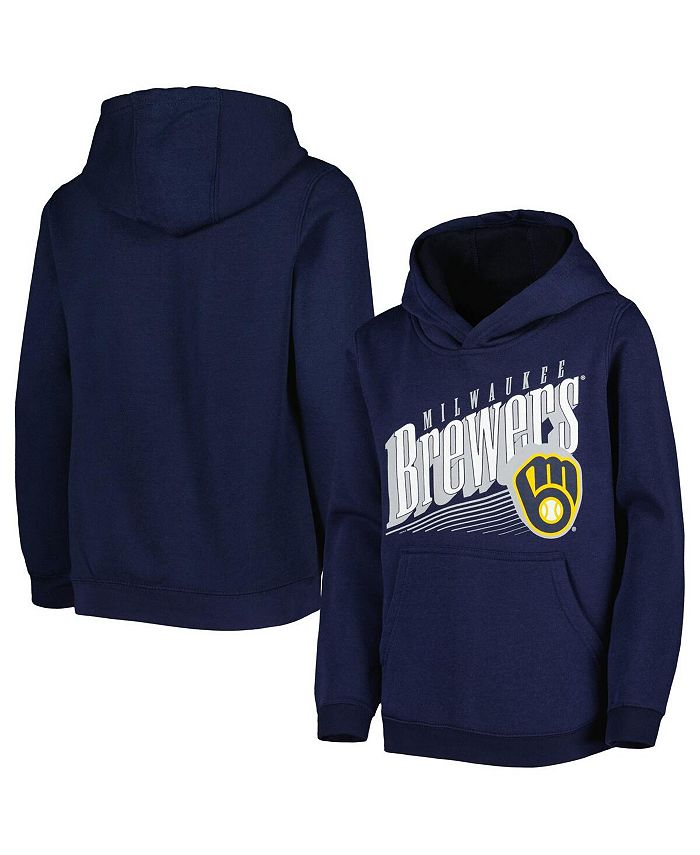 Outerstuff Youth Navy Milwaukee Brewers Winning Streak Pullover Hoodie Size: Extra Large