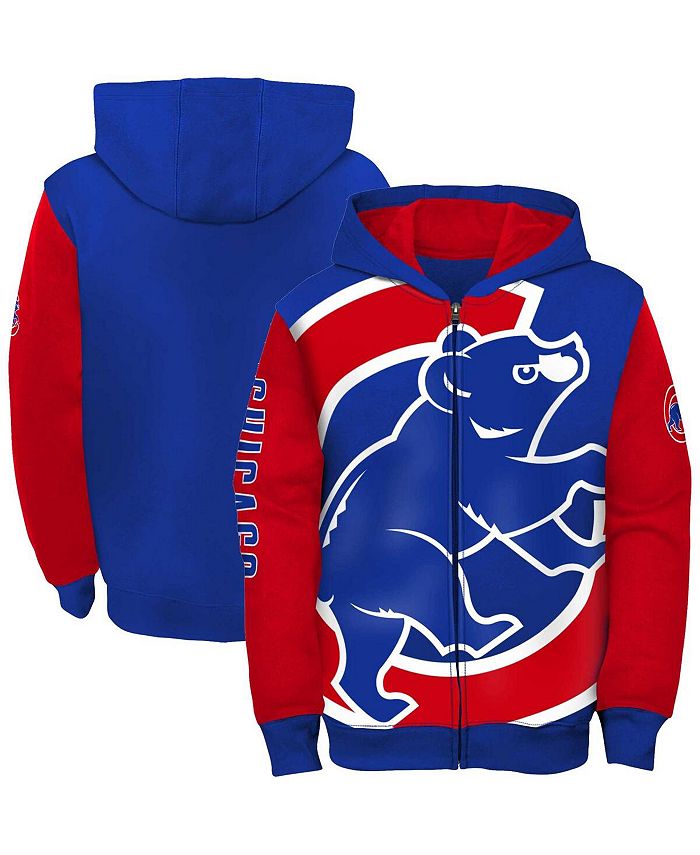 Outerstuff Youth Royal Chicago Cubs Poster Board Full-Zip Hoodie Size: Extra Large