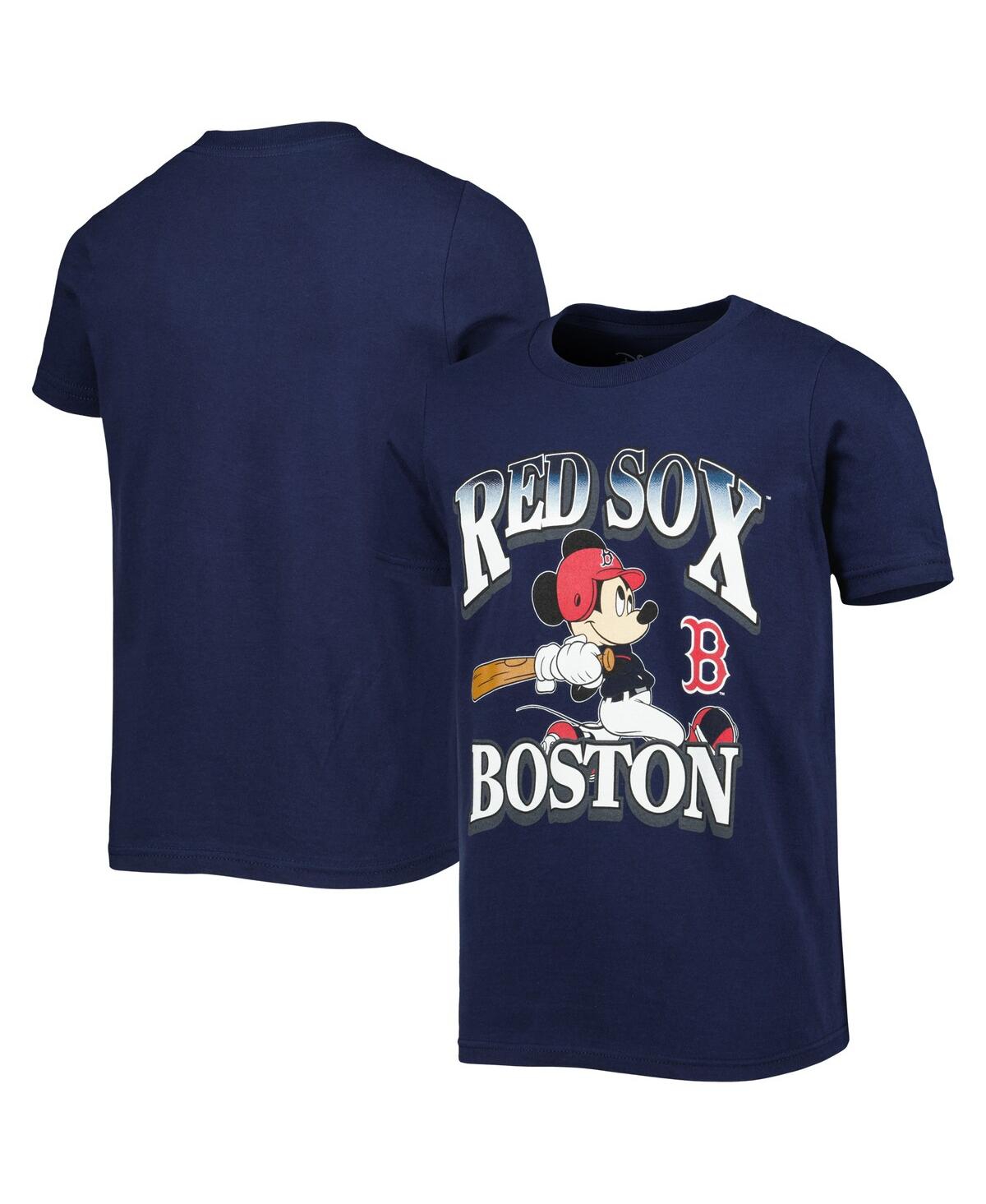 Outerstuff Kids' Big Boys And Girls Navy Boston Red Sox Disney Game Day T-shirt