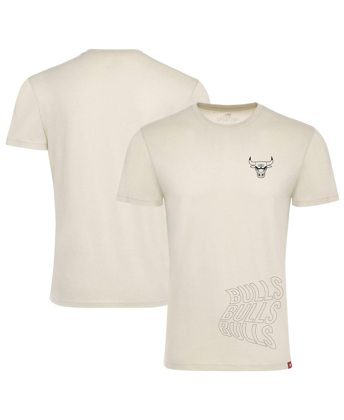 Sportiqe Men's And Women's  Cream Chicago Bulls 1966 Collection Comfy Tri-blend T-shirt