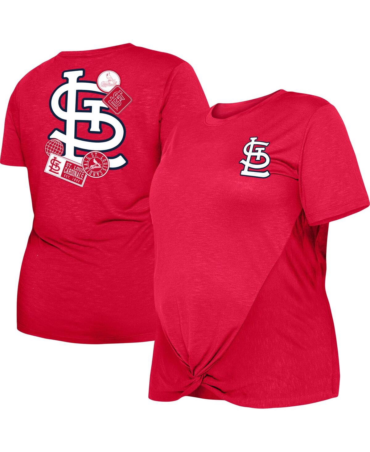 Shop New Era Women's  Red St. Louis Cardinals Plus Size Two-hit Front Knot T-shirt