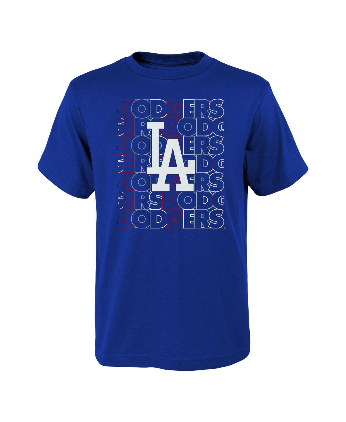 Outerstuff Kids' Big Boys And Girls Royal Los Angeles Dodgers Letterman T-shirt