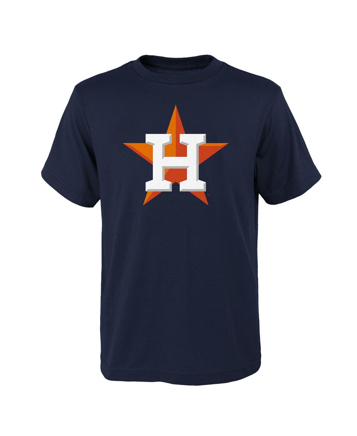 Outerstuff Kids' Big Boys And Girls Navy Houston Astros Logo Primary Team T-shirt