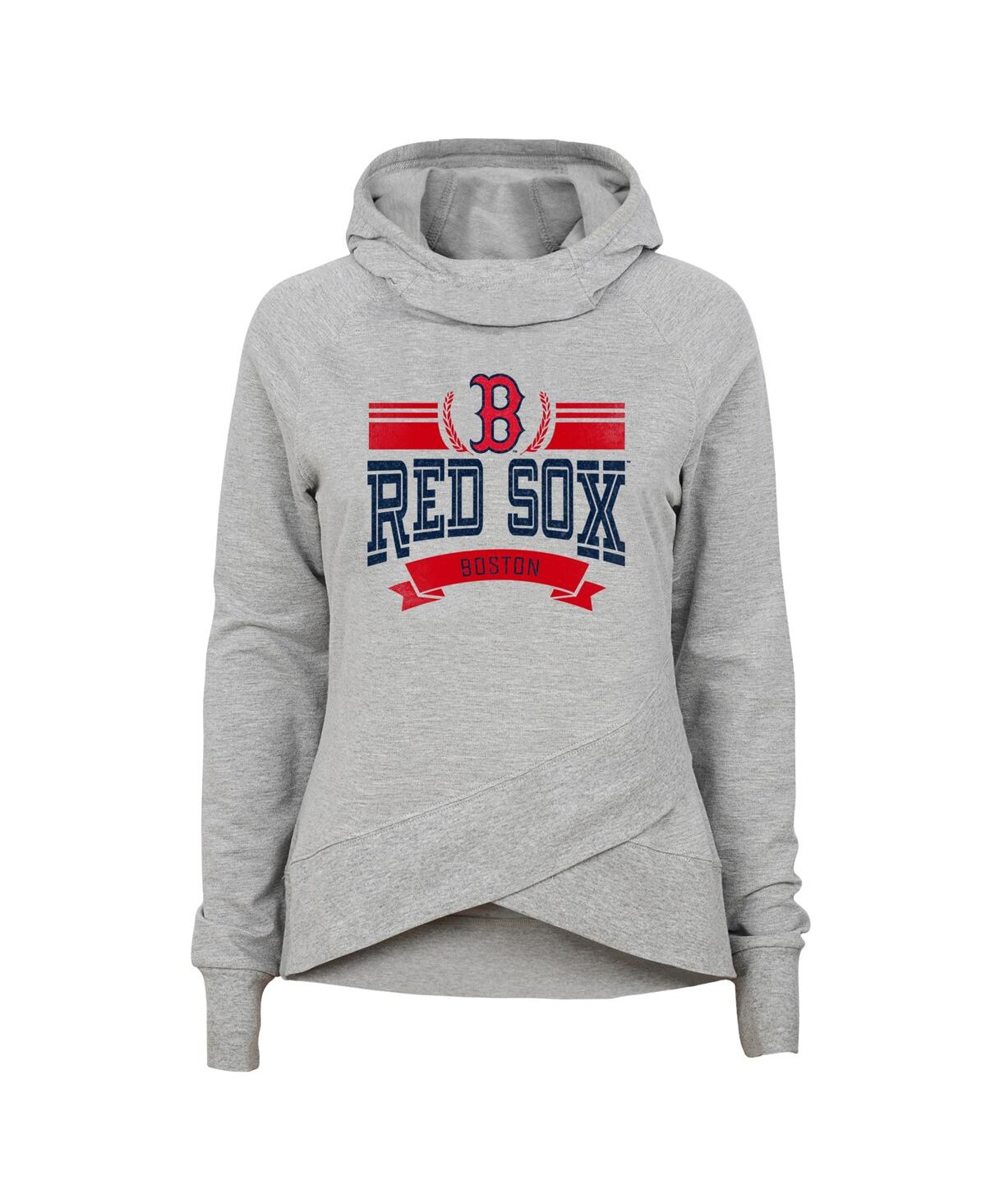 Outerstuff Kids' Big Boys And Girls Heather Gray Boston Red Sox Spectacular Funnel Hoodie