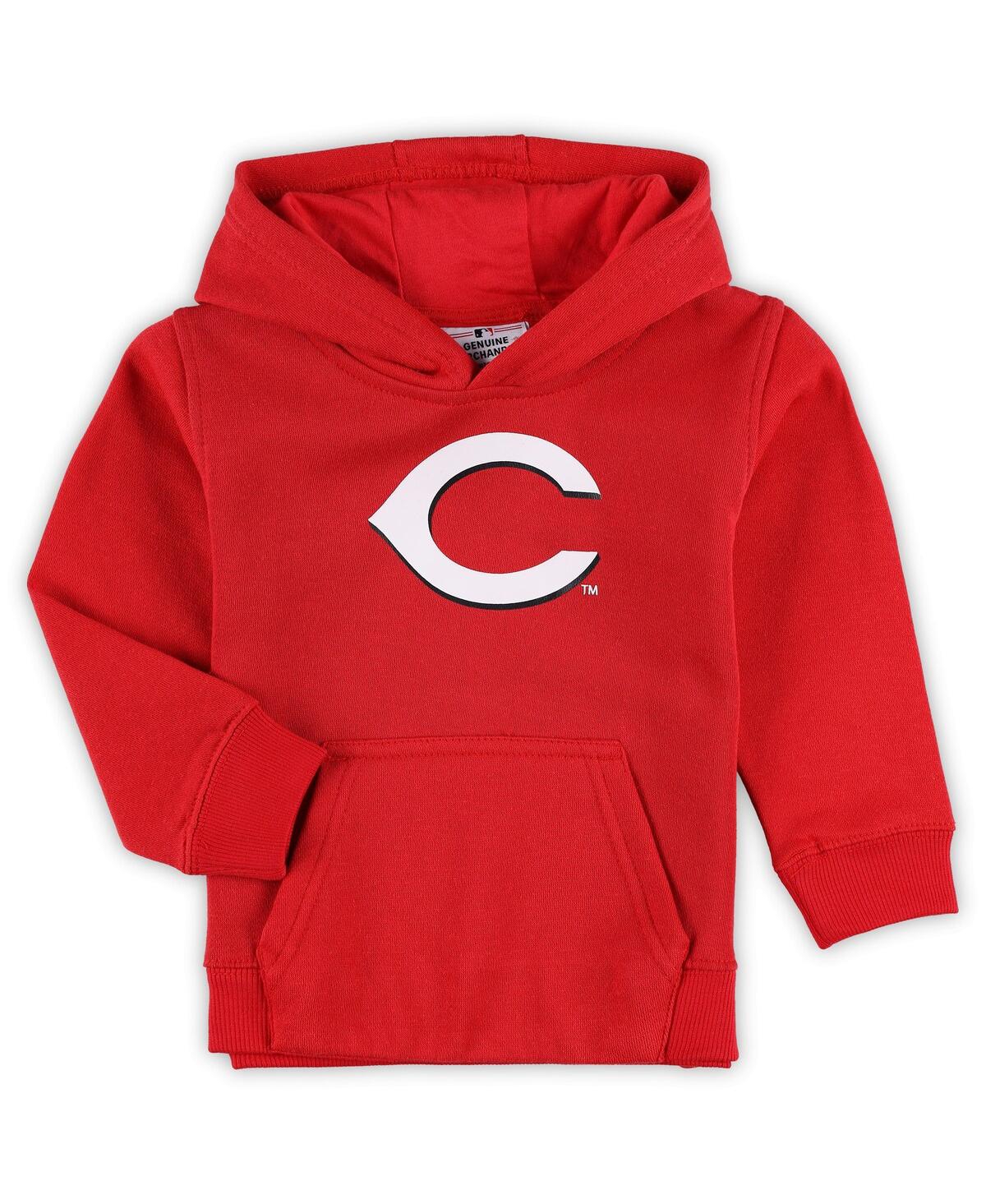 Outerstuff Babies' Toddler Boys And Girls Red Cincinnati Reds Team Primary Logo Fleece Pullover Hoodie