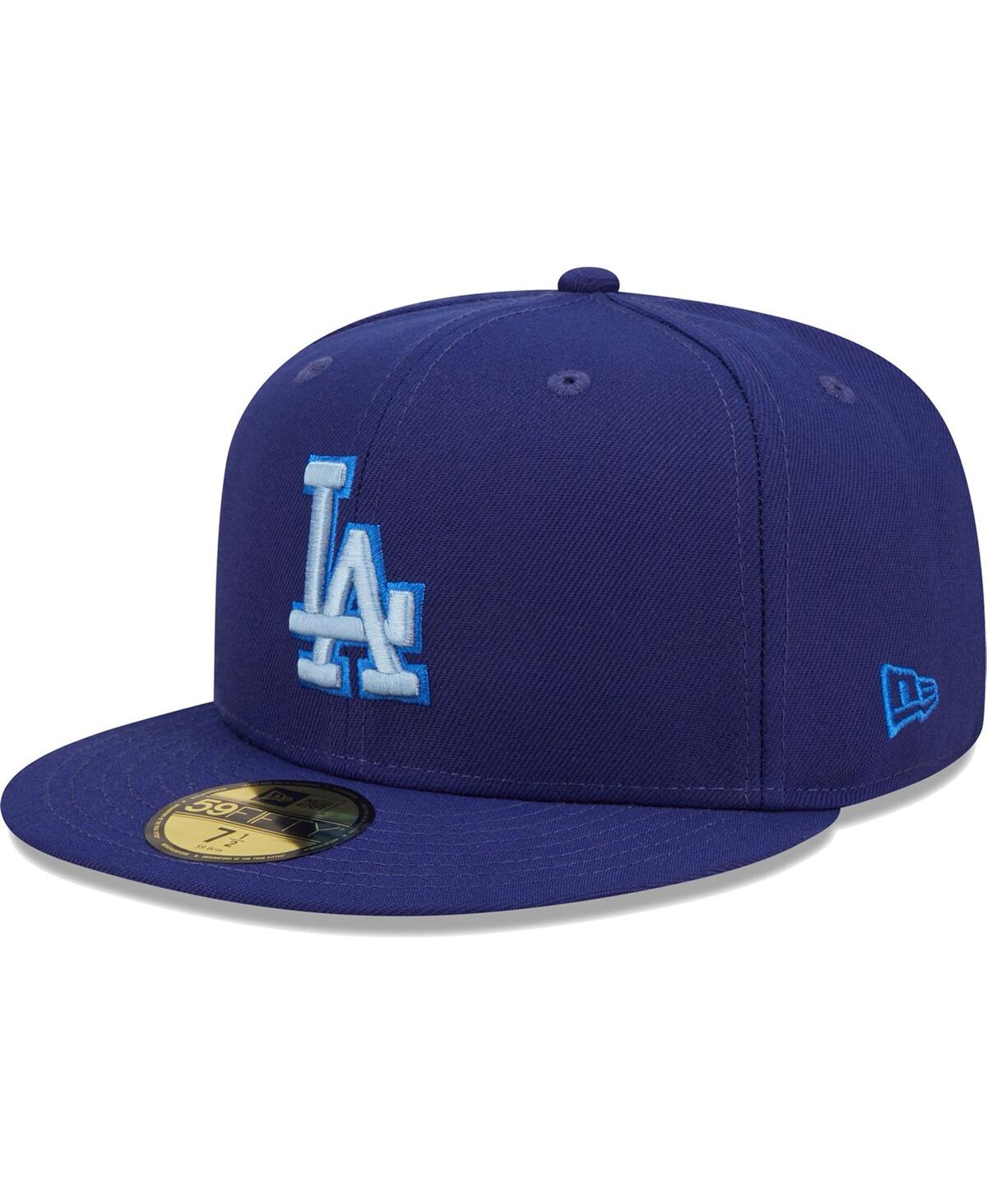 Shop New Era Men's  Royal Los Angeles Dodgers Monochrome Camo 59fifty Fitted Hat