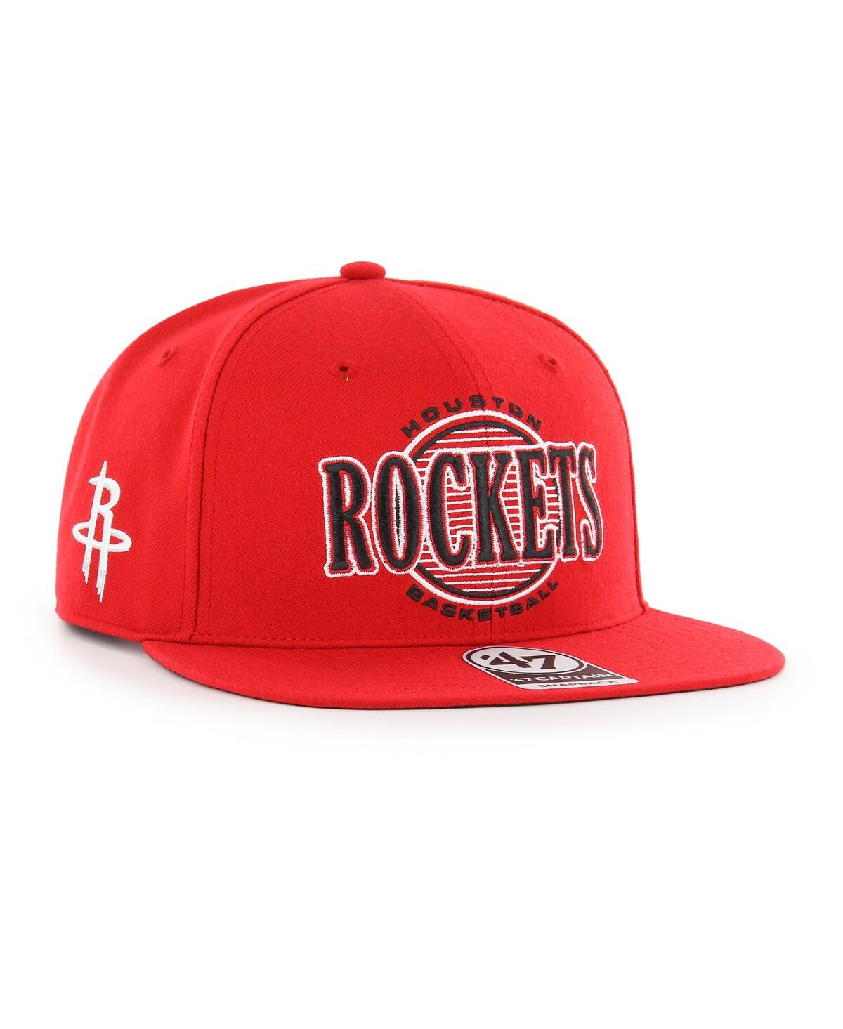 Men's '47 BrandHouston Rockets High Post Captain Snapback Hat - Red