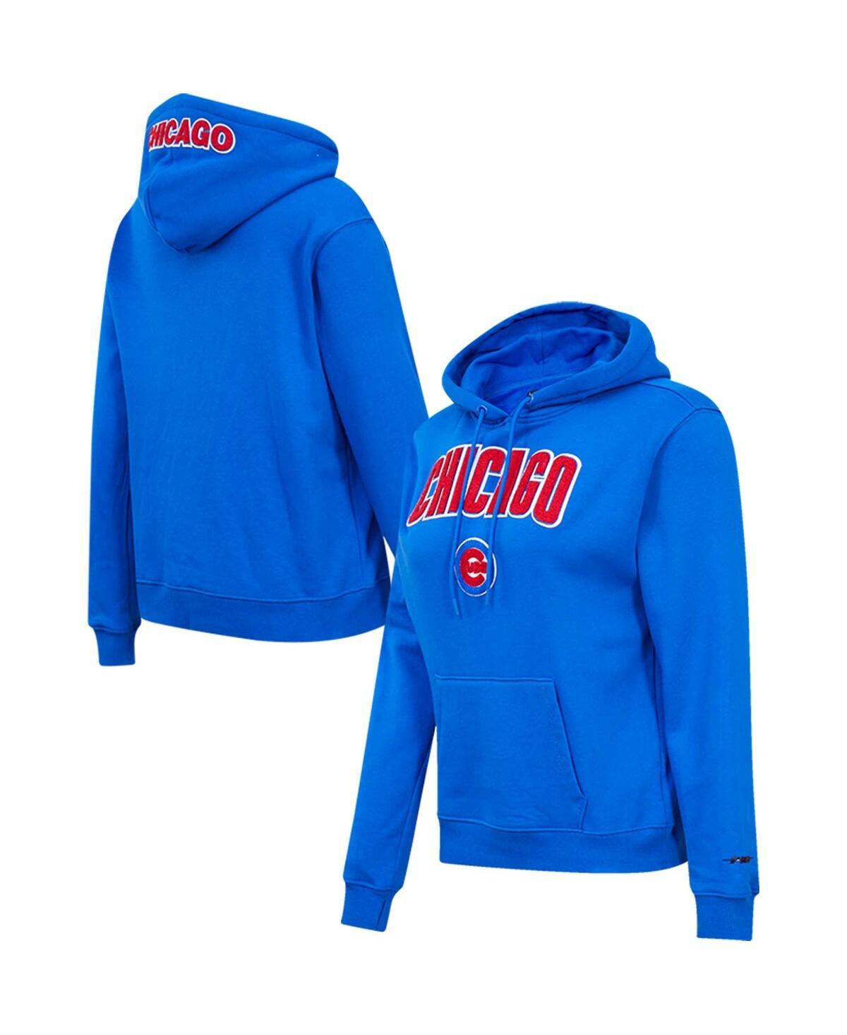 Shop Pro Standard Women's  Royal Chicago Cubs Classic Fleece Pullover Hoodie