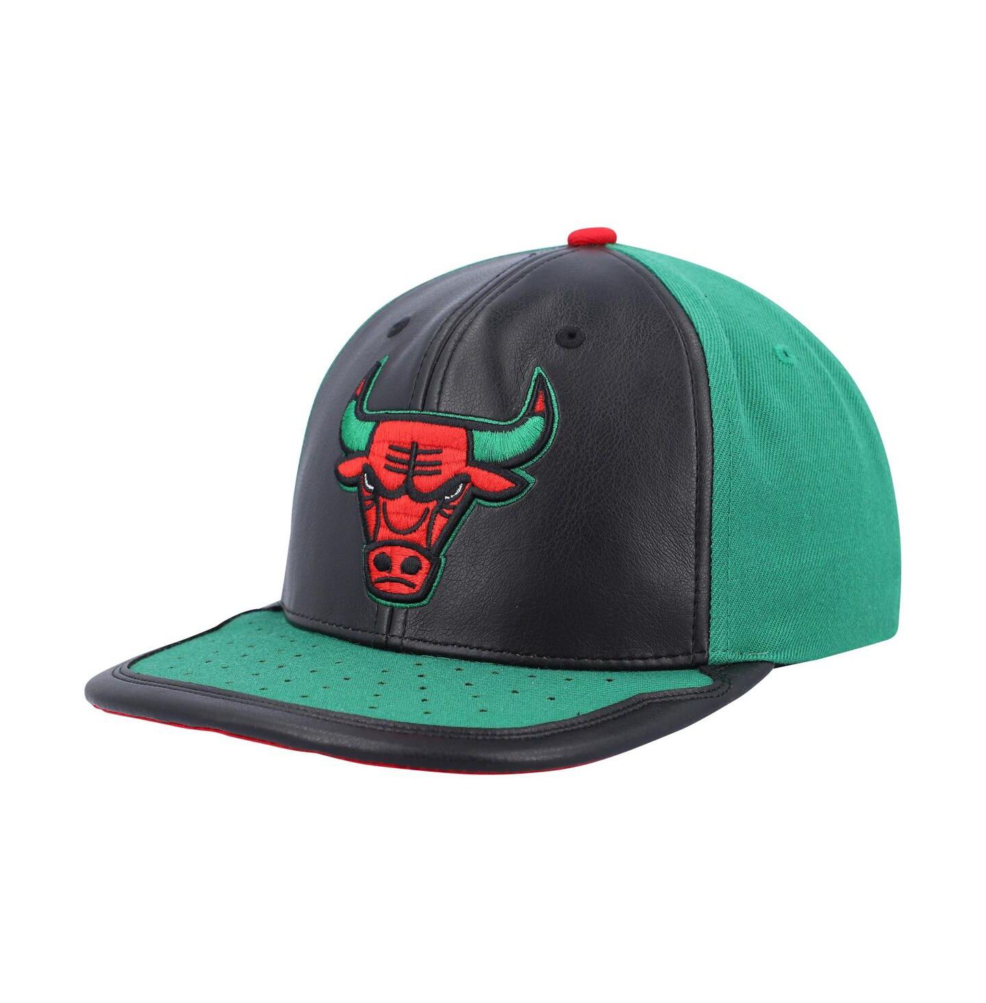 Мужская кепка Mitchell & Ness Black, Green Chicago Bulls Day One Snapback Hat — фото 2
