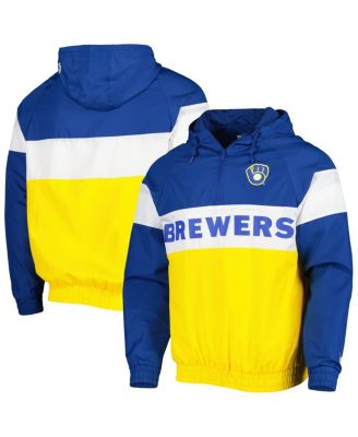 Men's Gold Milwaukee Brewers Raglan Quarter-Zip Hoodie