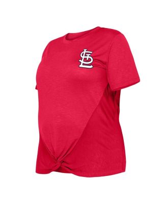 Women's Red St. Louis Cardinals Plus Size Two-Hit Front Knot T-shirt