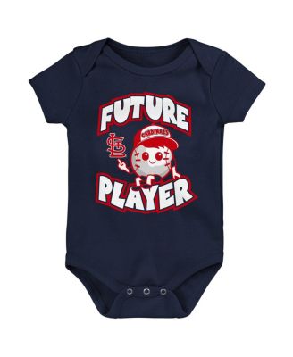 Newborn and Infant Boys and Girls Navy, Red, White St. Louis Cardinals Minor League Player Three-Pack Bodysuit Set