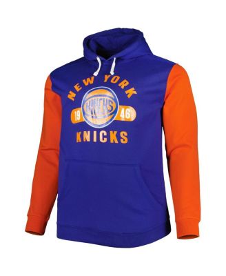 Men's Blue and Orange New York Knicks Big and Tall Bold Attack Pullover Hoodie