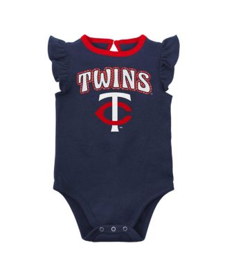 Infant Boys and Girls Navy and Heather Gray Minnesota Twins Little Fan Two-Pack Bodysuit Set