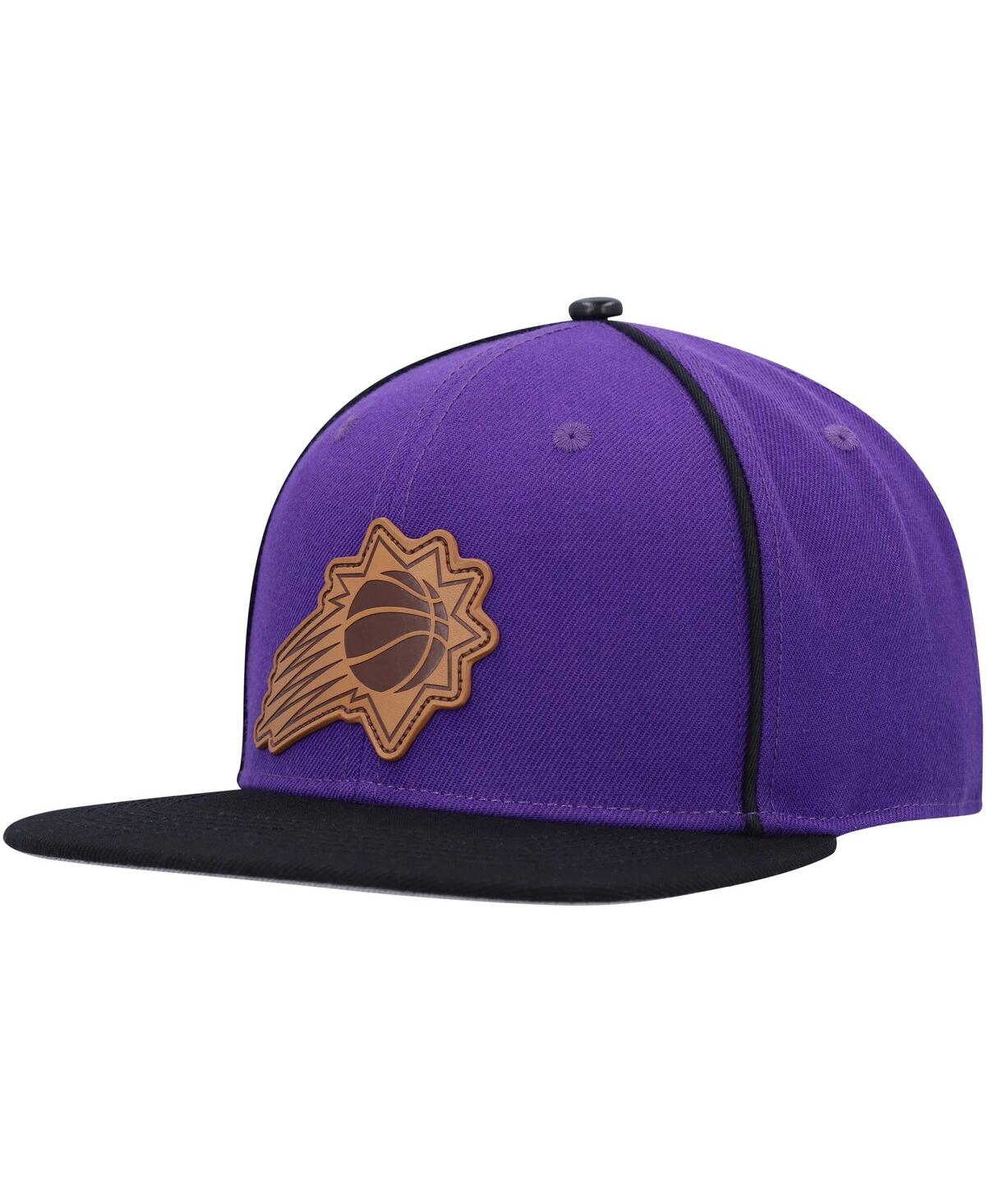 Shop Pro Standard Men's  Purple, Black Phoenix Suns Heritage Leather Patch Snapback Hat In Purple,black