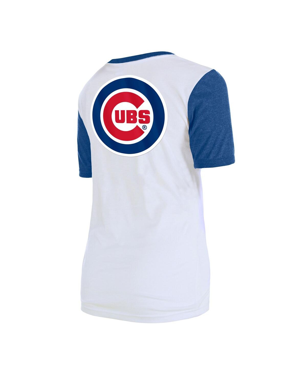Shop New Era Women's  White Chicago Cubs Colorblock T-shirt
