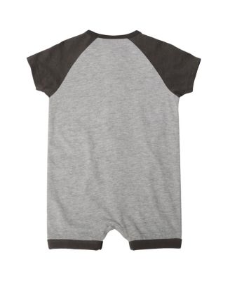 Newborn and Infant Boys and Girls Heather Gray San Diego Padres Extra Base Hit Raglan Full-Snap Romper