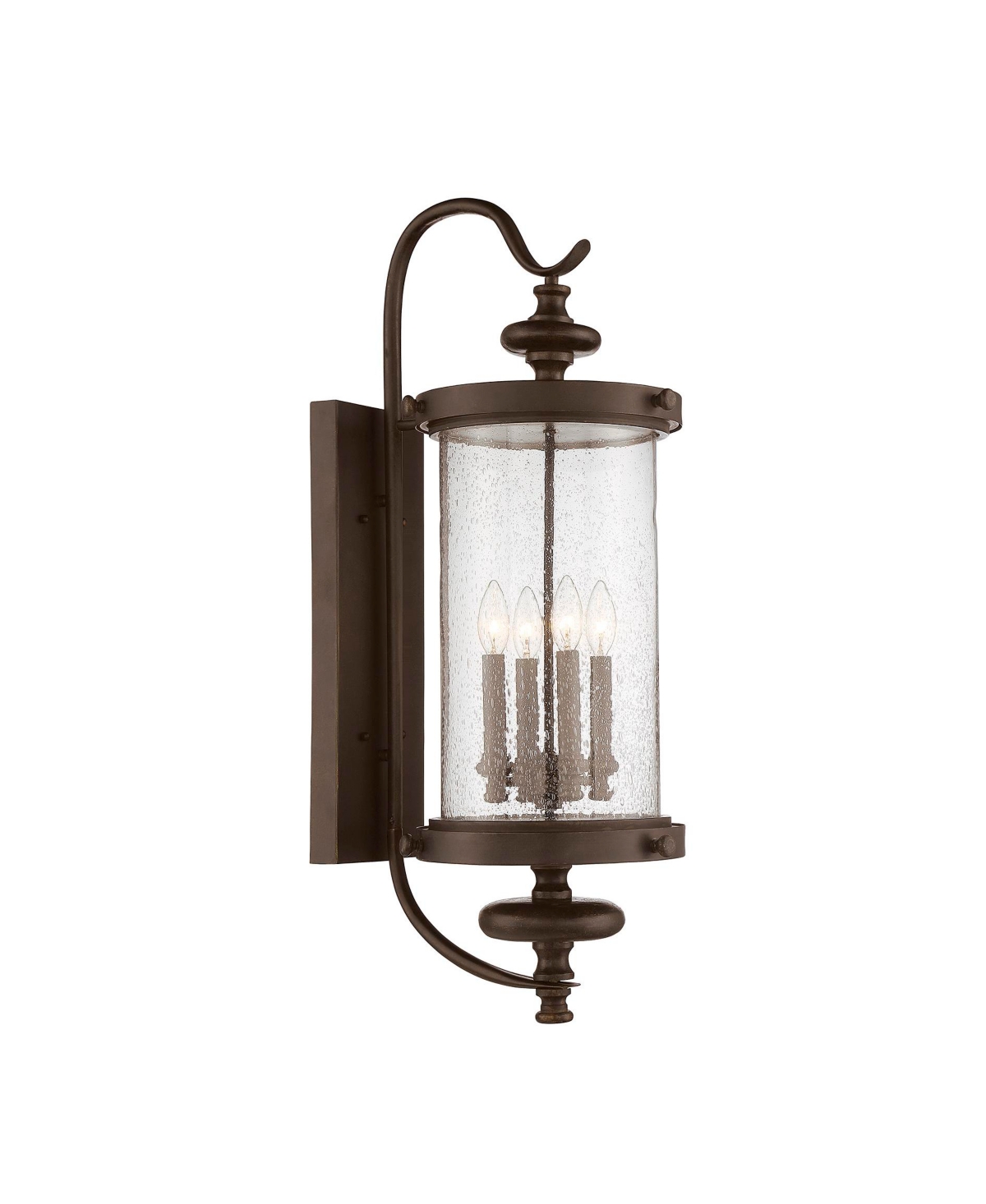 Savoy House Palmer 4-Light Outdoor Wall Lantern in Walnut Patina (INCOMPLETE SET, MISSING GLASS PIECE)