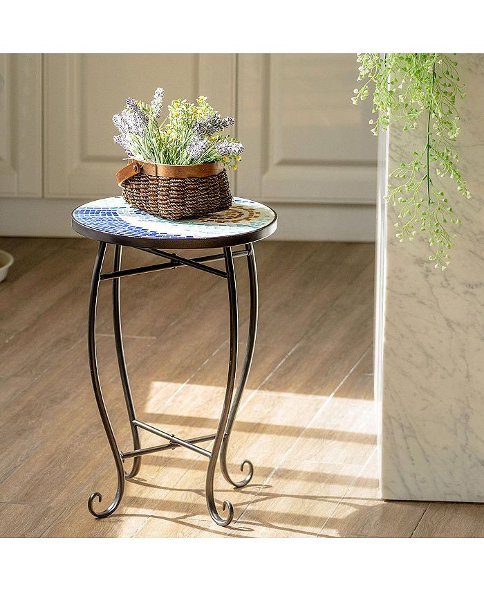 Costway Outdoor Indoor Accent Table Plant Stand Cobalt Macy's