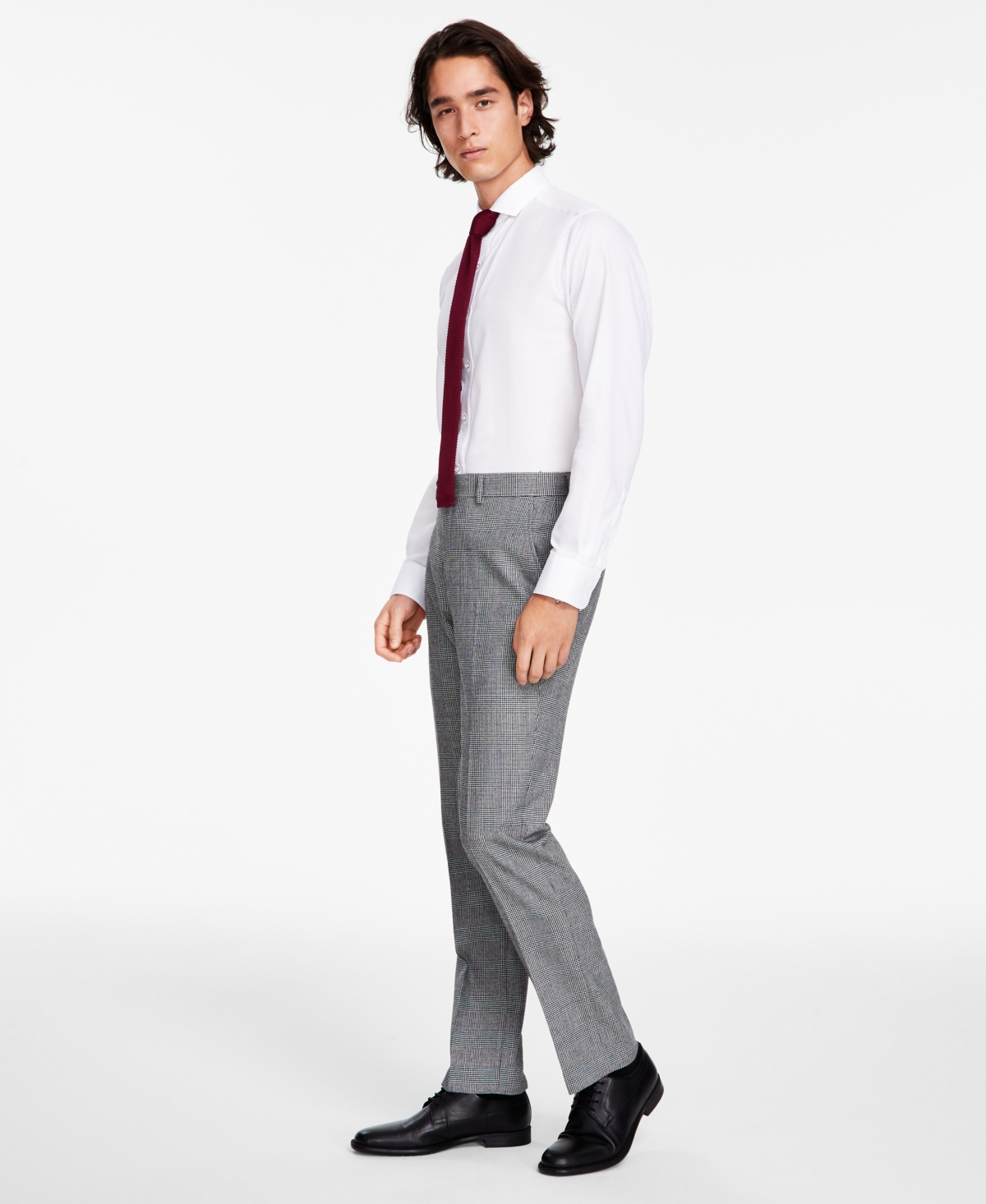Bar Iii Men's Slim-fit Black/white Plaid Suit Pants, Created For Macy's In Black  White