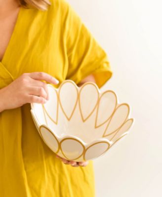 by Laura Johnson Deco Gold Scallop Bowl