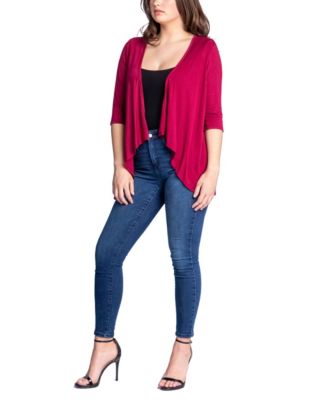 Women's Open Front Elbow Length Sleeve Cardigan Sweater