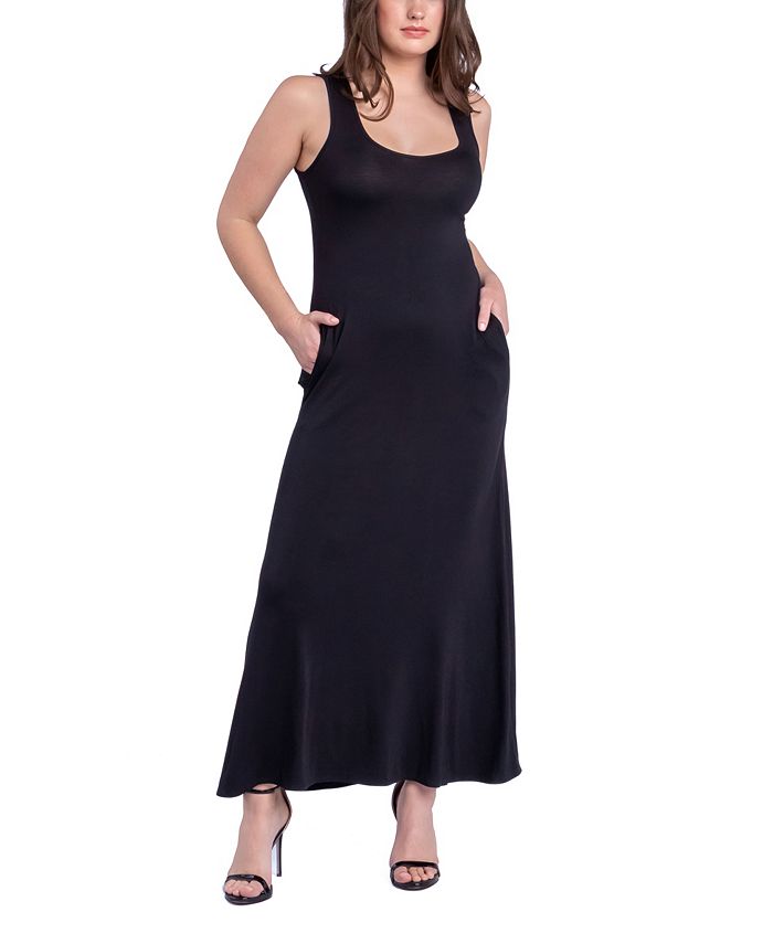 24seven Comfort Apparel Women s Relaxed Fit Sleeveless Tunic Dress