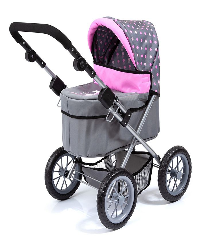 Bayer Design Fairy Polka Dot Doll Pram - Grey & Pink with Accessories