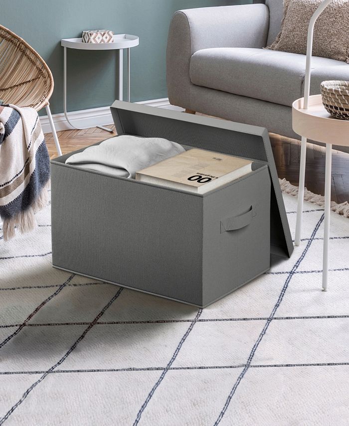 Ornavo Home Foldable XLarge Storage Bin with Handles and Lid Set of 3