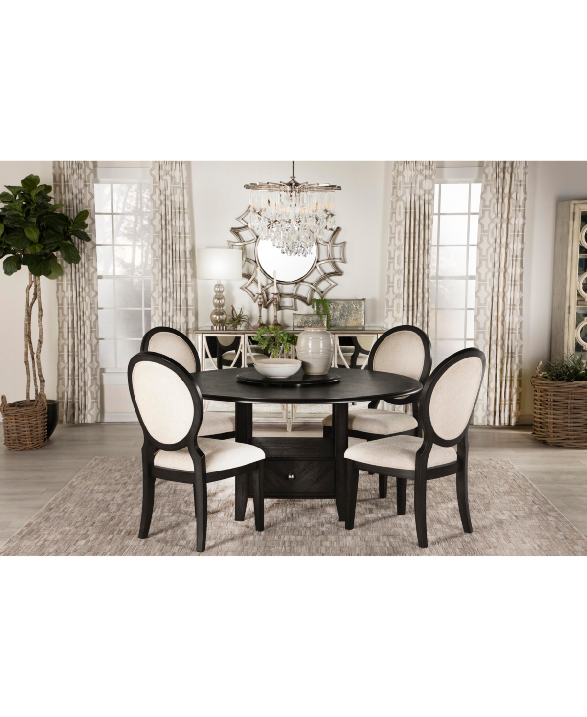 Coaster Home Furnishings 2-Piece Asian Hardwood Twyla Upholstered with Oval Back Dining Chairs Set - Dark Cocoa