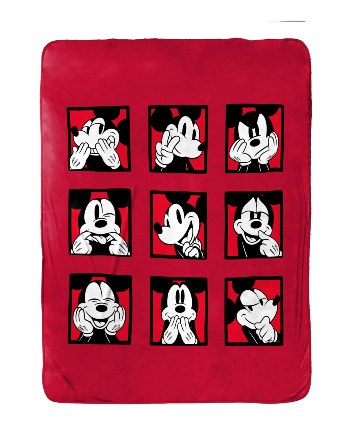 Jay Franco Mickey Mouse Expressions Silk Touch Throw, 70" X 50" In Red