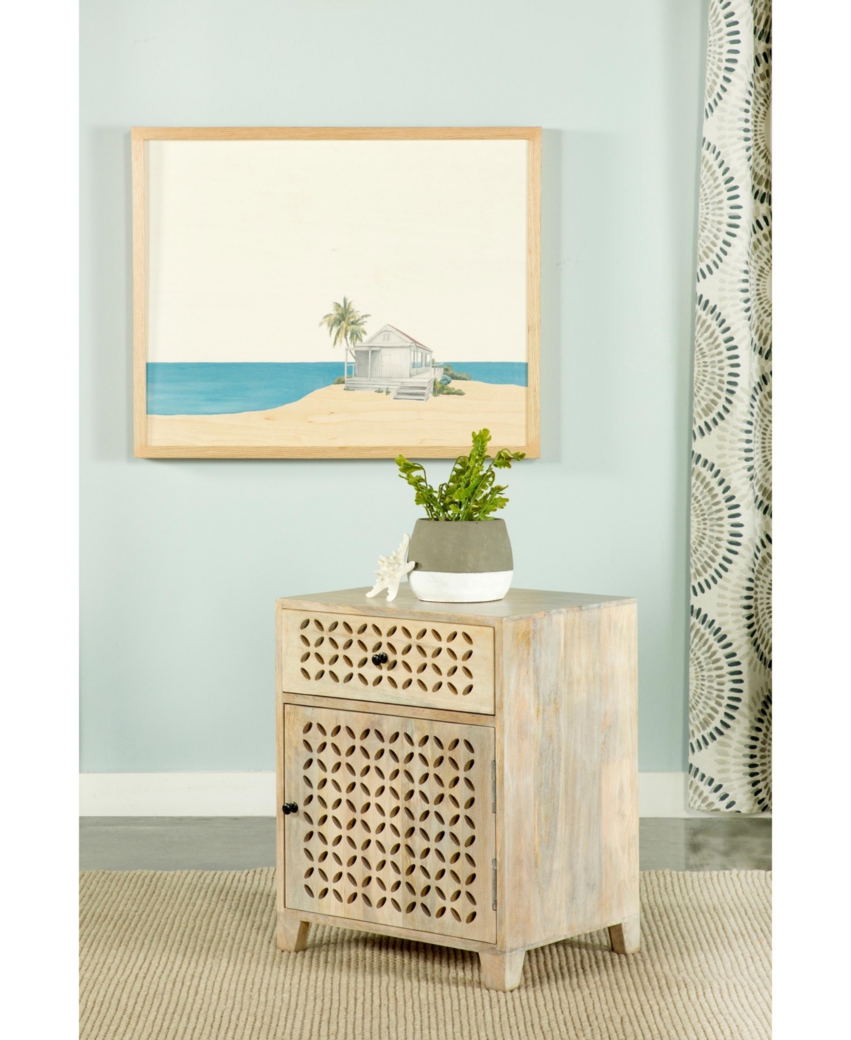 Coaster Home Furnishings Density Fiberboard and Mango Wood 1-Door Accent Cabinet