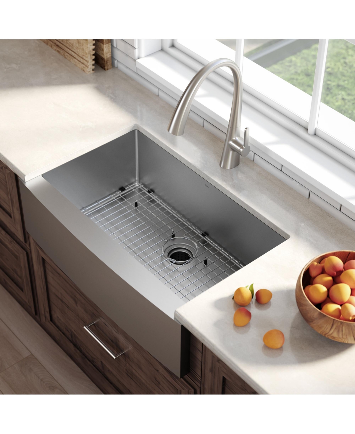 Kraus Standart Pro 30 in. 16 Gauge Single BowlFarmhouse Kitchen Sink - Stainless steel